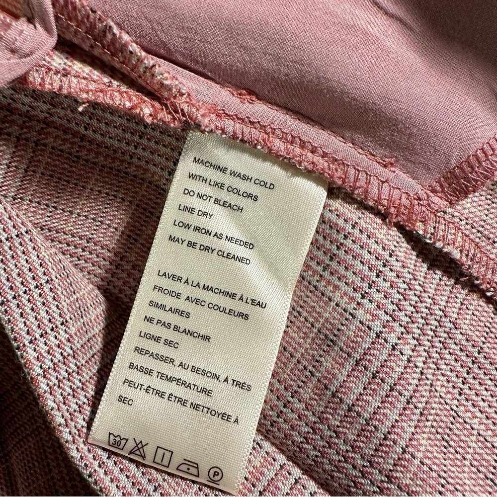 NWOT Free People ‘Sevi’ Plaid Belted Mini Dress in “Gray & Pink Combo” Sz Small - Picture 9 of 16